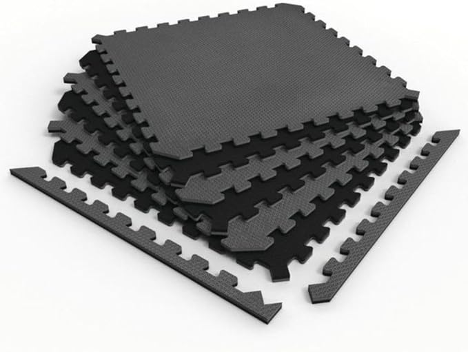 Norsk Dual-Sided Reversible 1/2" Foam Exercise Mats for Home Gym - Interlocking EVA Foam Tiles