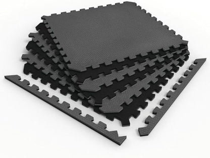Norsk Dual-Sided Reversible 1/2" Foam Exercise Mats for Home Gym - Interlocking EVA Foam Tiles