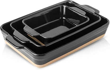 HVH Baking Dish Set, 9x13 Baking Dish, Ceramic Lasagne Pan Deep, Large
