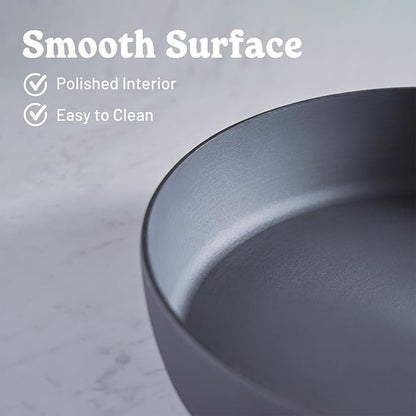 Flambo Skillet #10 - Naturally Non-Stick 10 Inch Pre-Seasoned Cast Iron Frying Pan - Smooth Nonstick Finish for Grilling, Frying, Sauteing, Searing, Baking - Use on Oven, Stove, Grill, or Campfire