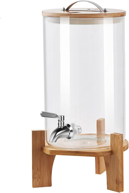 Beverage Dispenser, 2.1 Gallon Glass Drink Dispenser