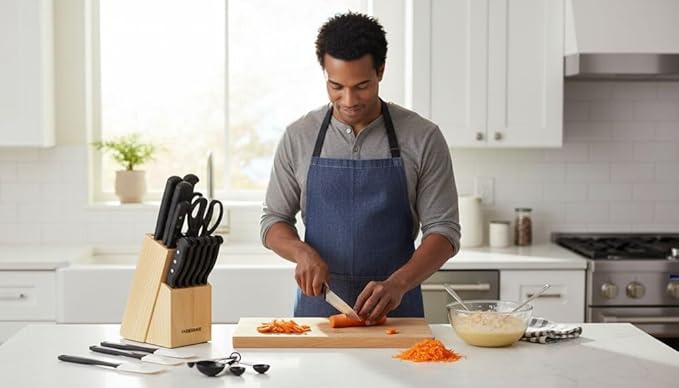 Farberware 22-Piece Never Needs Sharpening Triple Rivet High-Carbon Stainless