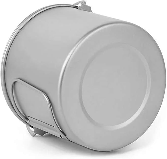 Lixada 1100ml/2800ml Titanium Pot Ultralight Portable Hanging Pot with Lid and Foldable Handle Outdoor Camping Hiking Backpacking