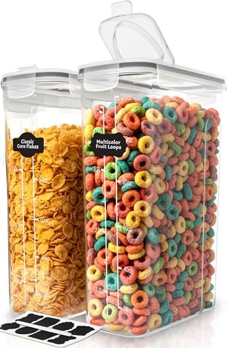 Utopia Kitchen Cereal Containers Storage Set, 2 Pack, 4L, Clear
