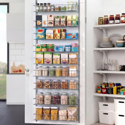 ElegantArray 9-Tier Pantry Door Organizer, Light Gray