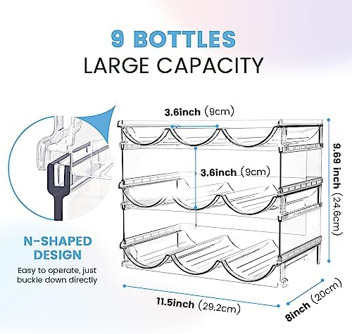spospo Water Bottle Organizer for Cabinet 3 Pack Water Bottle Holder