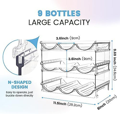 spospo Water Bottle Organizer for Cabinet 3 Pack Water Bottle Holder