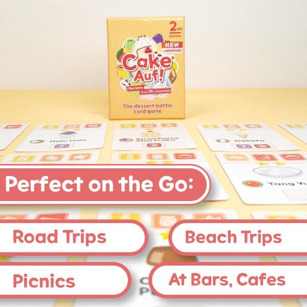 Cake Auf! Card Game | Dessert-Themed Fun Family Card Game | Easy-to-Learn and Fast-Paced | Great for Kids, Teens and Adults | 2-4 Players