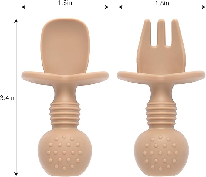 Eascrozn Silicone Baby Feeding Set, 2 Pack Divided Baby Plates
