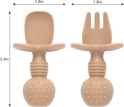 Eascrozn Silicone Baby Feeding Set, 2 Pack Divided Baby Plates