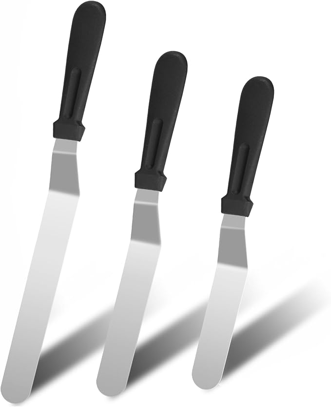 3 PCS Icing Spatulas, Offset Spatula, Stainless Steel Cake Decorating Spatulas