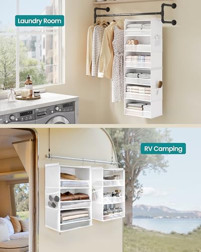 SONGMICS Widended Hanging Closet Organizer and Storage, 6-Tier, Separable