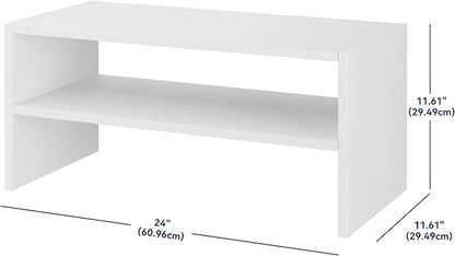 Whitmor Wood Stackable 2-Shelf Shoe Rack, 24 inches