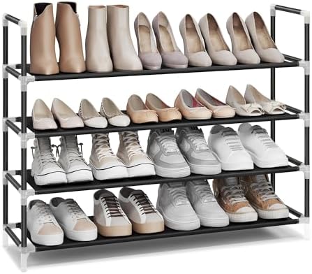 SONGMICS 4-Tier Shoe Rack, Shoe Storage for Hallway Closet