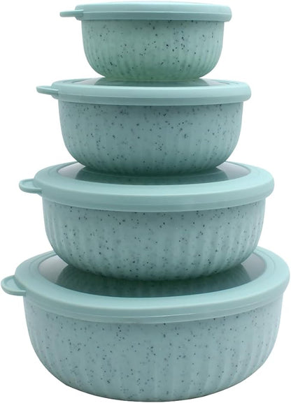 COOK WITH COLOR Prep Bowls with Lids- Wide and Deep Nesting Plastic Small