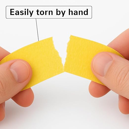 3 Pack Yellow Painters Tape - Masking Tape 0.25 Inch Wide - Multi-Surface, Smart Adhesion, Indoor & Outdoor - 270FT Total - Paint Tape for DIY, Labeling, Art, Car, General Purpose (#3910)