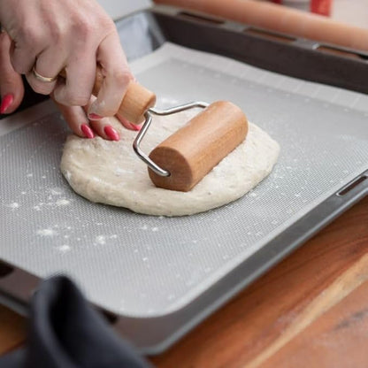 Watris Veiyi Small Rolling Pin, Wooden Dough Roller, Non-Stick Pizza Roller