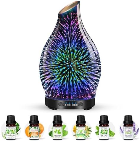 Essential Oil Diffuser & Essential Oils Set, Glass Aromatherapy Diffuser