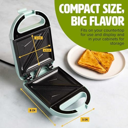 Tasty Mini Sandwich Maker,Makes Sandwiches,Paninis,Grilled Cheese,Desserts,Quick Results,Easy Cleanup,600W,Aqua,(Pack of 6)