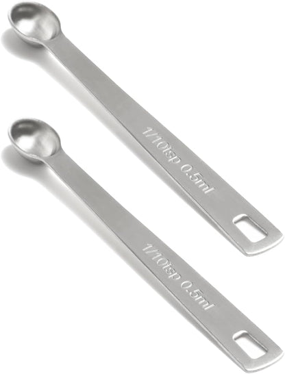 2PCS 1/10 Teaspoon Single Tiny Measuring Spoon, Small Individual Stainless