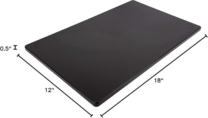 Thirteen Chefs Large 18 x 12 Black Plastic Cutting Board