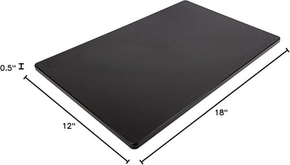 Thirteen Chefs Large 18 x 12 Black Plastic Cutting Board