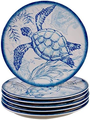 Certified International Oceanic 12 piece Melamine Dinnerware Set, Service for 4, Multi Colored