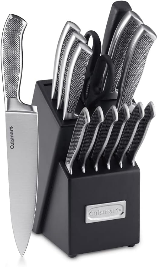 CUISINART Block Knife Set, Lightweight, Stainless Steel, Durable & Dishwasher