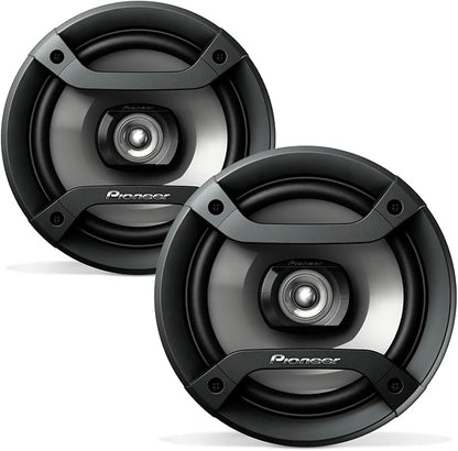 Pioneer F-Series TS-F1634R 6.5” 2-Way Speakers (Pair) – 200W Max, Balanced Sound + Smooth Treble, Great Stock Replacement, High-Efficiency Speaker Designed for OEM Power