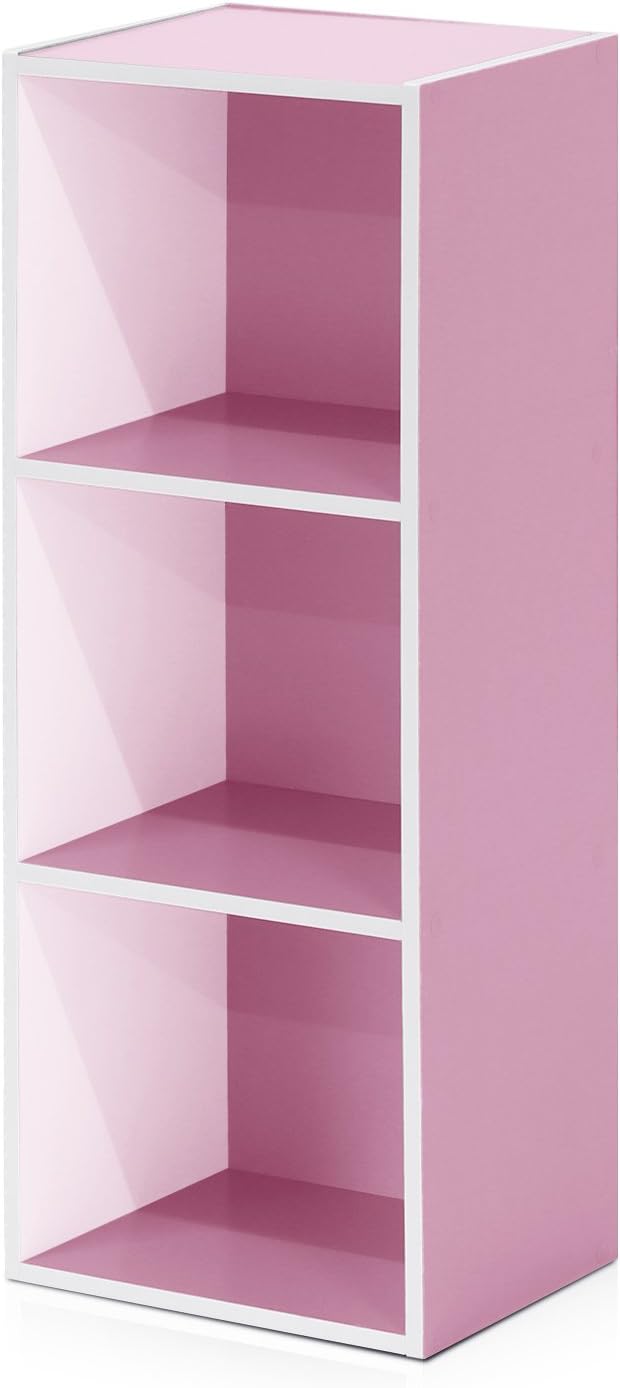 Furinno LUDER Book Shelf, 3-Cube Bookshelf, Bookcase