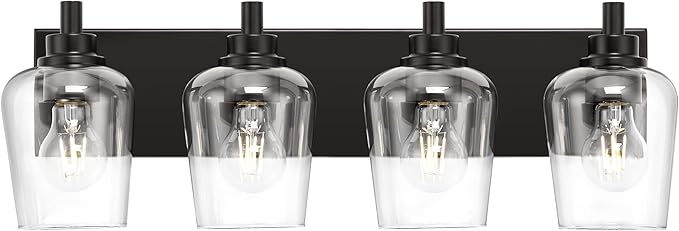 METWET Bathroom Light Fixtures, 4-Light Modern Vanity Light