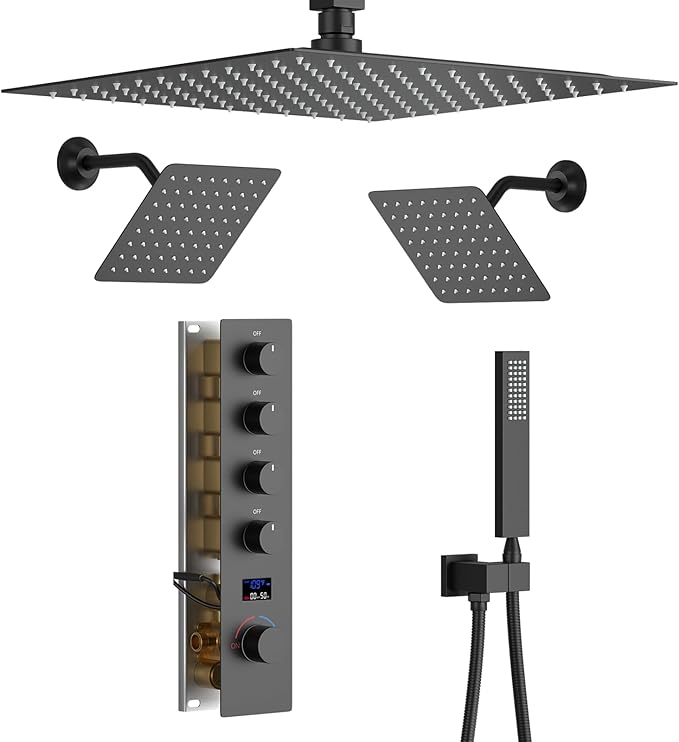 KATAIS Shower Faucet Set Matte Black Shower System