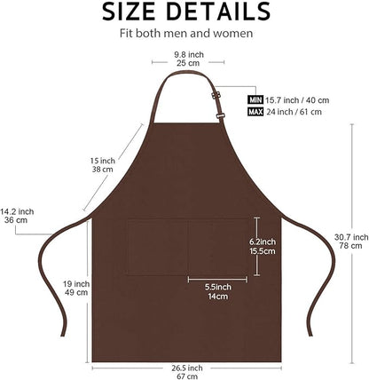 4 Packs Chef Apron, Waterproof Apron, Adjustable Aprons