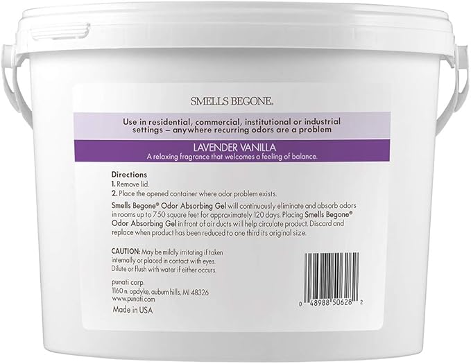 SMELLS BEGONE 1-Gallon Gel Odor Eliminator – High-Capacity, Long-Lasting