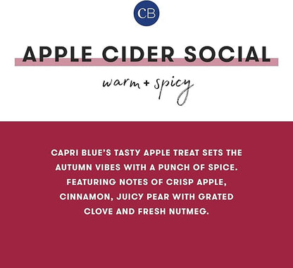 Capri Blue Glimmer Mini Tin - Apple Scented Candle with Mini Candle Holder - Soy Wax Blend - Capri Blue Apple Cider Social Red and Gold (3 oz)