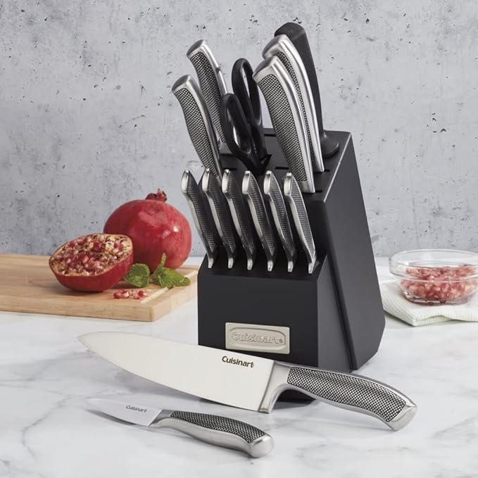 CUISINART Block Knife Set, Lightweight, Stainless Steel, Durable & Dishwasher