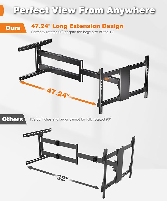 47” Extra Long Arm TV Wall Mount