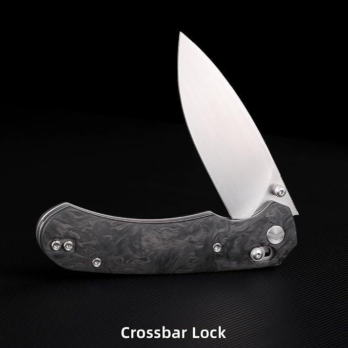 Folding Pocket Knife,3.31” M390 Blade,Erogonomic Titanium Handle,Hunting Survival Knife,EDC Knife for Hunting Camping Survival Outdoor Fishing Hiking（Black&Grey）