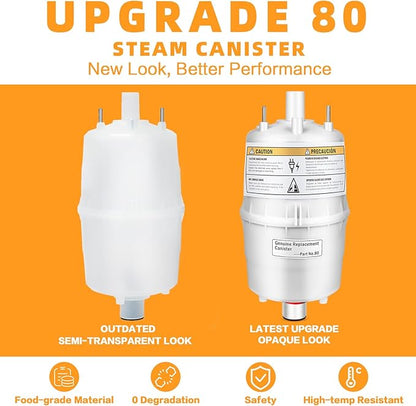 Upgrade 80 Steam Canister for Aprilaire Steam Humidifier Models 800, 801, 865, 866, 80 Replacement Canister OEM Substitute for Aprilaire Canister, 1 Pack