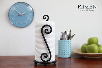 RTZEN Matte Black Paper Towel Holder Countertop