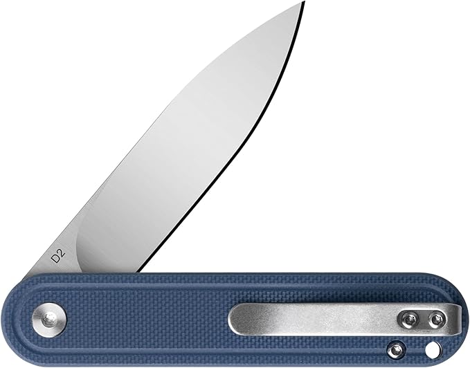 G040 Pocket Knife, 2.75'' D2 Steel Blade G10 handle, Small EDC Knife with Pocket Clip for Men Women, 2.1oz