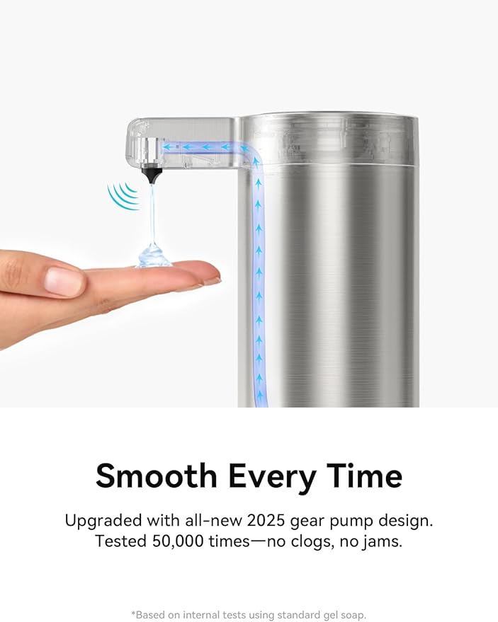 SUNLY Touchless Automatic Soap Dispenser – Clog-Free Pump, 0.2s Fast Sensor