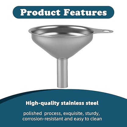 Stainless Steel Kitchen Funnel, Medium and Small Three-piece Set