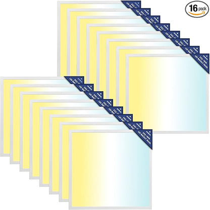 LUXRITE 2x2 FT LED Flat Panel Light, 5CCT Color Selectable 3000K 3500K 4000K