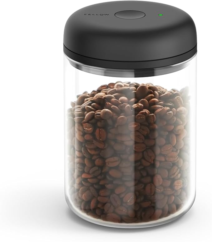 Fellow Atmos Electric Vacuum Canister & Storage Container - Airtight Coffee & Food Storage Containers - Coffee Containers - (Clear Glass, 1.2 Liter)