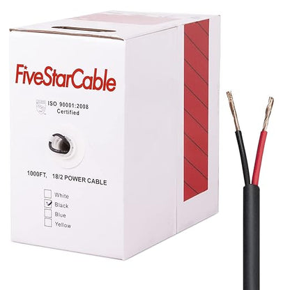 FiveStarCable 18/2 Gauge Low Voltage Cable Wire - 1000 ft