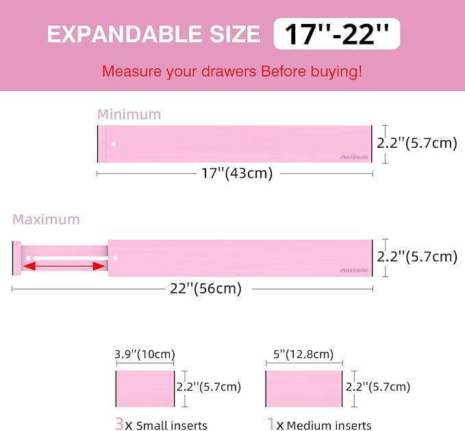 ANTOWIN Expandable Bamboo Drawer Dividers Organizers, Drawer Separators Splitter