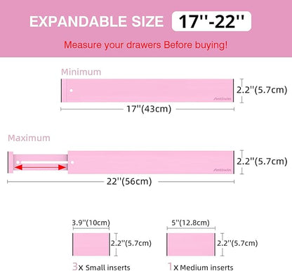 ANTOWIN Expandable Bamboo Drawer Dividers Organizers, Drawer Separators Splitter