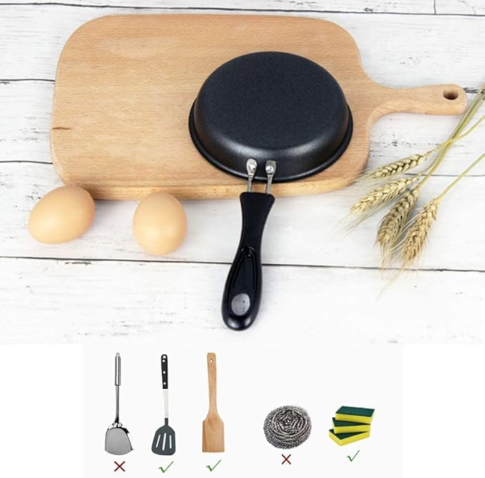 One Egg Frying Pan, Mini Induction Frying Eggs Pan, 4.7" Single Egg Durable