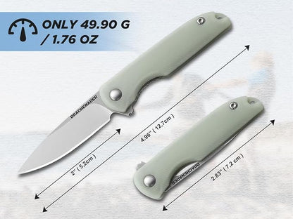 4-24/25" Mini Pocket Knife for Men and Women, Small Folding EDC Knife, 2.04" Silver Sharp Blade, ABS Handle, for Outdoors, Hiking, Camping, (Natural)